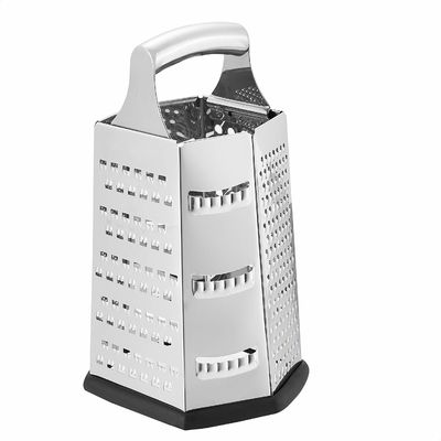 Accesorios de cocina más vendidos Grateador de queso manual de 6 lados hecho de acero inoxidable 410