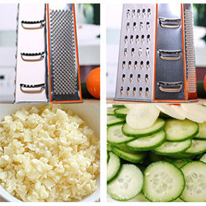 Conveniente cortadora de verduras y rebanadora de queso con diseño de 6 lados de acero inoxidable