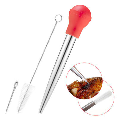304 de acero inoxidable de silicona de goteo de aceite de condimento tubo para la barbacoa de pavo aguja en Balck