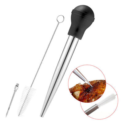 304 de acero inoxidable de silicona de goteo de aceite de condimento tubo para la barbacoa de pavo aguja en Balck