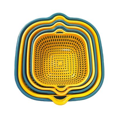 Almacenamiento de verduras hogar 6pcs de doble capa de plástico multi-agua de drenaje de la cesta de drenaje limpio