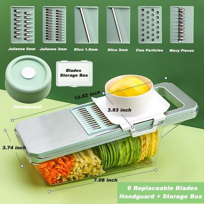 Cortador de verduras de acero inoxidable verde menta perfecto para la preparación rápida y fácil de las comidas