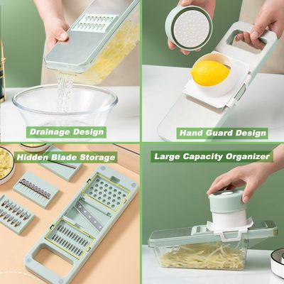 Cortador de verduras de acero inoxidable verde menta perfecto para la preparación rápida y fácil de las comidas