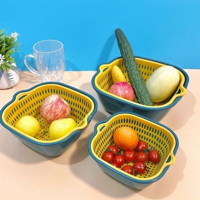 6 piezas Cuadradas Multifunccional Frutas y Vegetales Cestilla de lavado Almacenamiento Y Cestilla de lavado