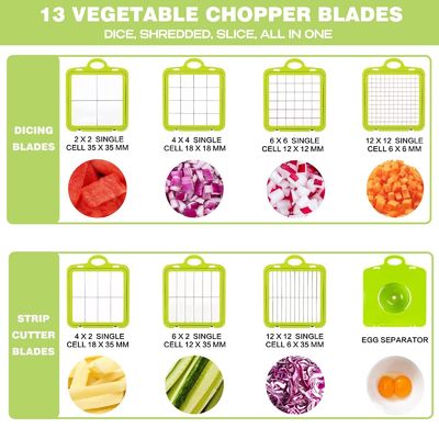 22pcs cortador de verduras cortador con mango de canasta de drenaje y cortador de mandolina sostenible