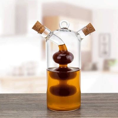 Contenedor de cocina de vidrio transparente para separar la tetera y la botella de cruet