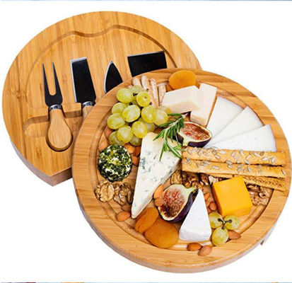 22.5*22.5*3.5cm Junta de queso de bambú de madera para OEM/ODM soportado