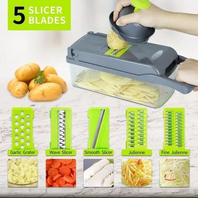 Chopper de verduras multifuncional de 15 en 1 para cocina en el hogar Chopper manual con logotipo personalizado