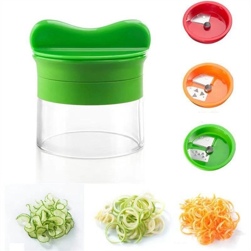 Spiralizer Crujo y fino Julienne corte conjunto 3 en 1 cortador manual de verduras para naranja