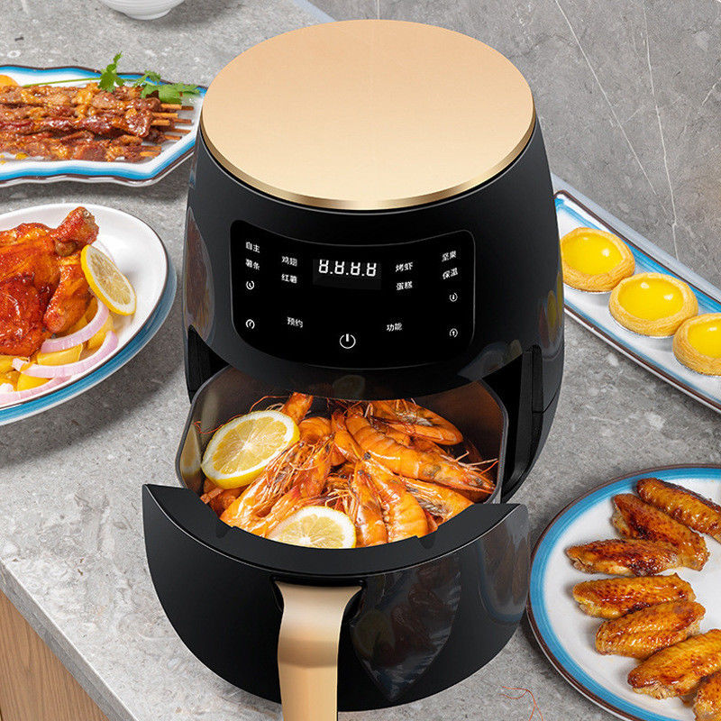 Pot de freidora de aire multifuncional de 1400W 6L de capacidad personalizada para hacer comida frita