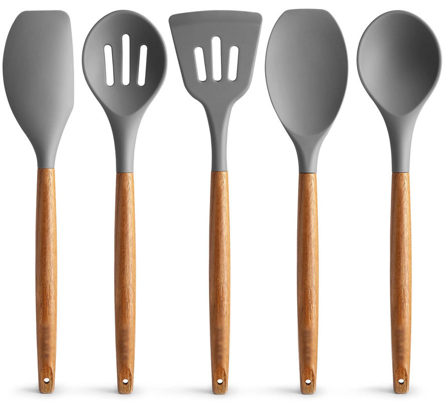 Conjunto de utensilios de cocina de alta temperatura para cocina 5 piezas de cuchara de espátula de silicona no adhesiva