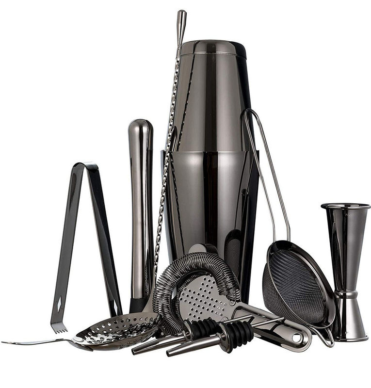 Diseño clásico de 11 piezas Kit de bartender Cocktail Set de fumador de 750 ml / 600 ml para la fabricación