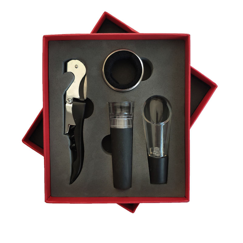 Acero inoxidable cuchillo de caballo de mar rojo caja de regalos herramientas de barra de tipo sacacorchos abertura de vino conjunto
