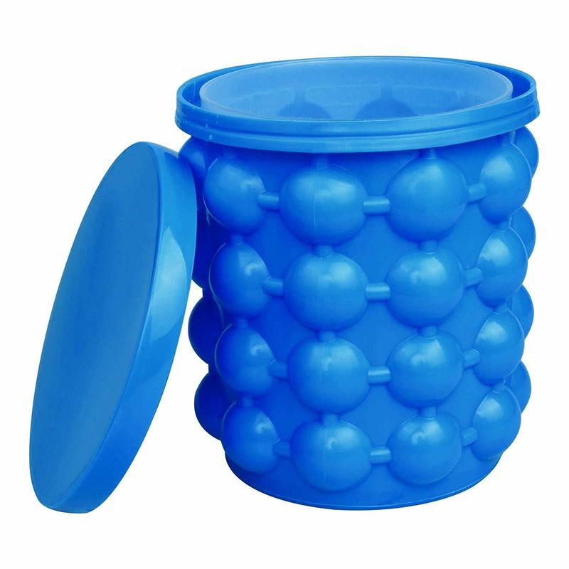 Logotipo personalizado portátil hielo semicircular Chips cubo de hielo con tapa Pub ocasión azul y rojo