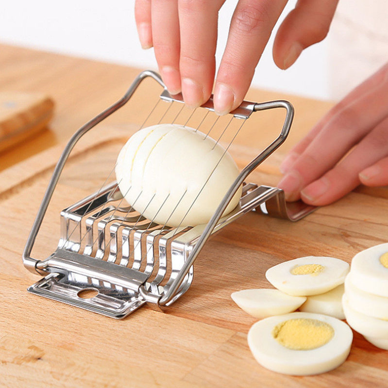 Cortador de huevos de jamón de acero inoxidable 14*9,5*2,2 cm Herramientas para huevos hervidos