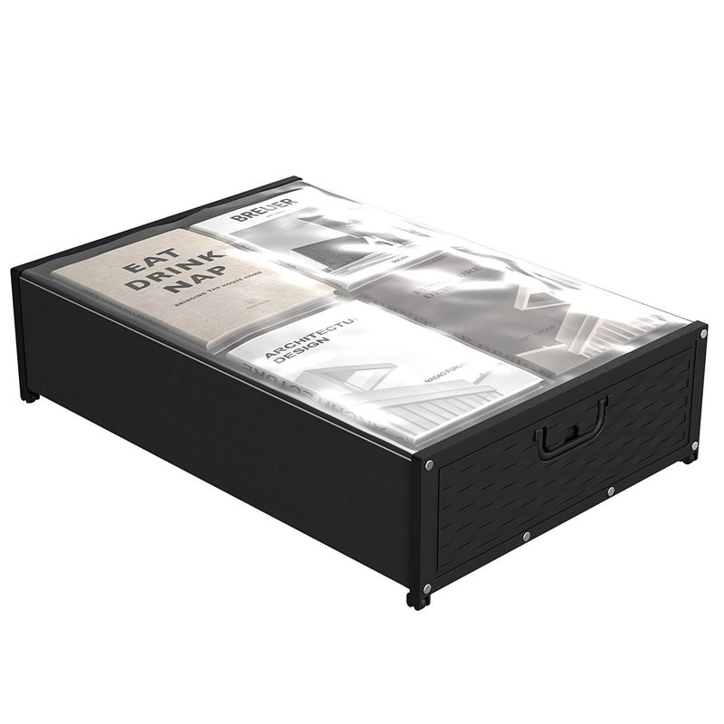 Bajo ropa de cama / juguetes Caja de almacenamiento con polea y tapa El máximo ahorro de espacio