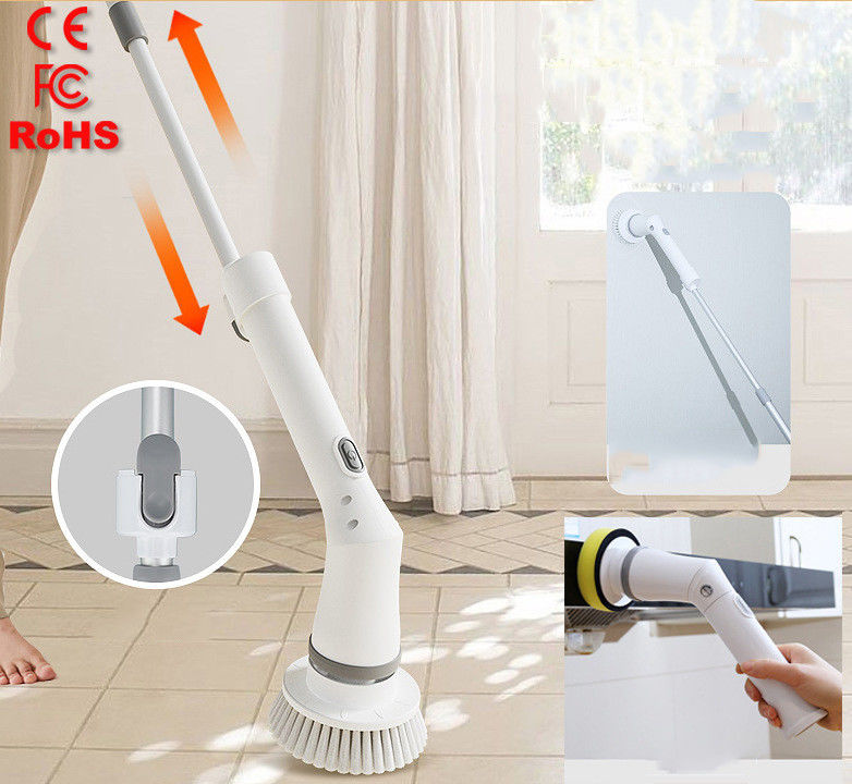 7 Cabezas de cepillo intercambiables Lavadora eléctrica giratoria para limpiar el piso de la cocina del baño