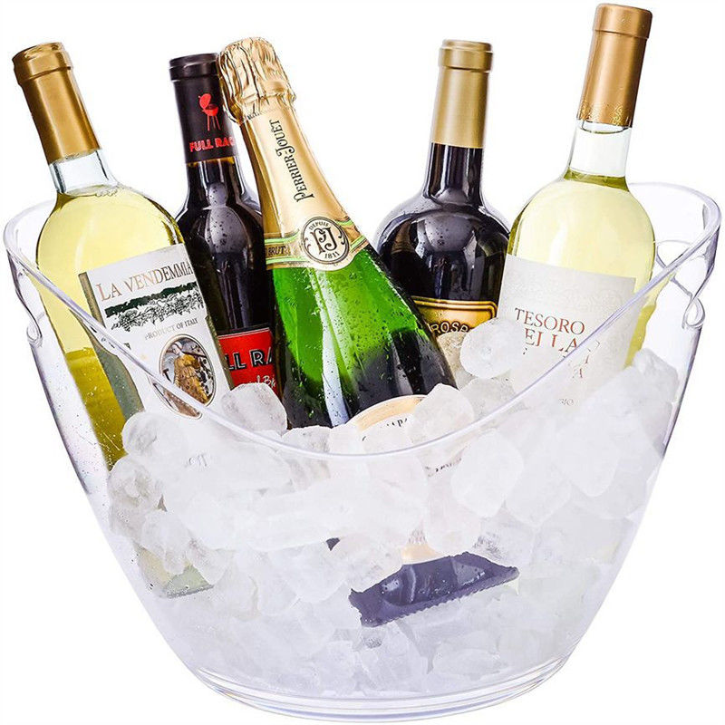 8L LED acrílico plástico cubo de hielo estilo de diseño moderno para la fiesta bar cubo de barras de tipo Tongs
