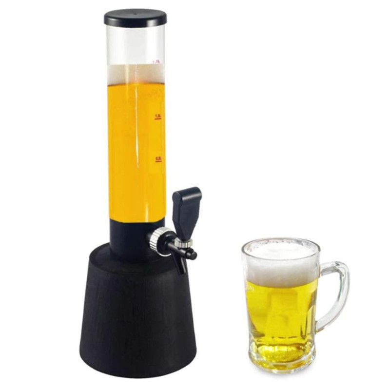 Barril de bebidas de cerveza de tubo de hielo personalizado con dispensador de grifo y torre de cerveza de enfriamiento por hielo