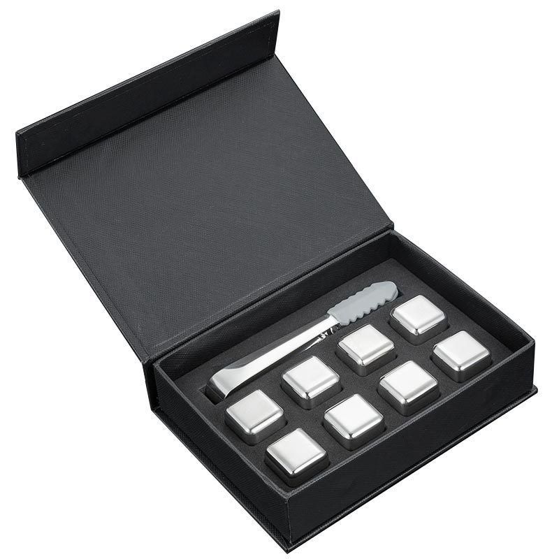 Conjunto de 8 PCS de cubos de acero inoxidable con caja de regalo Tong y EVA