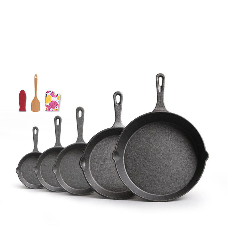 Panela de hierro fundido 9-30cm Skillet pre-sazonada para las necesidades de cocina al aire libre en interiores