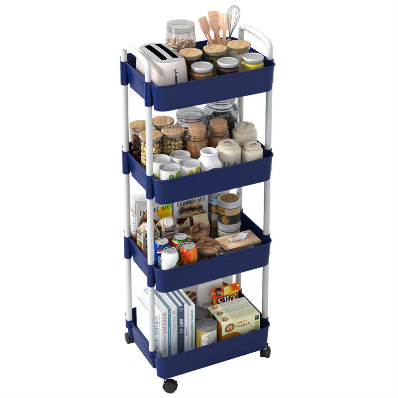 Estante de cocina organizador cuadrado giratorio 4 niveles negro Estante de almacenamiento para el hogar cesta de carrito
