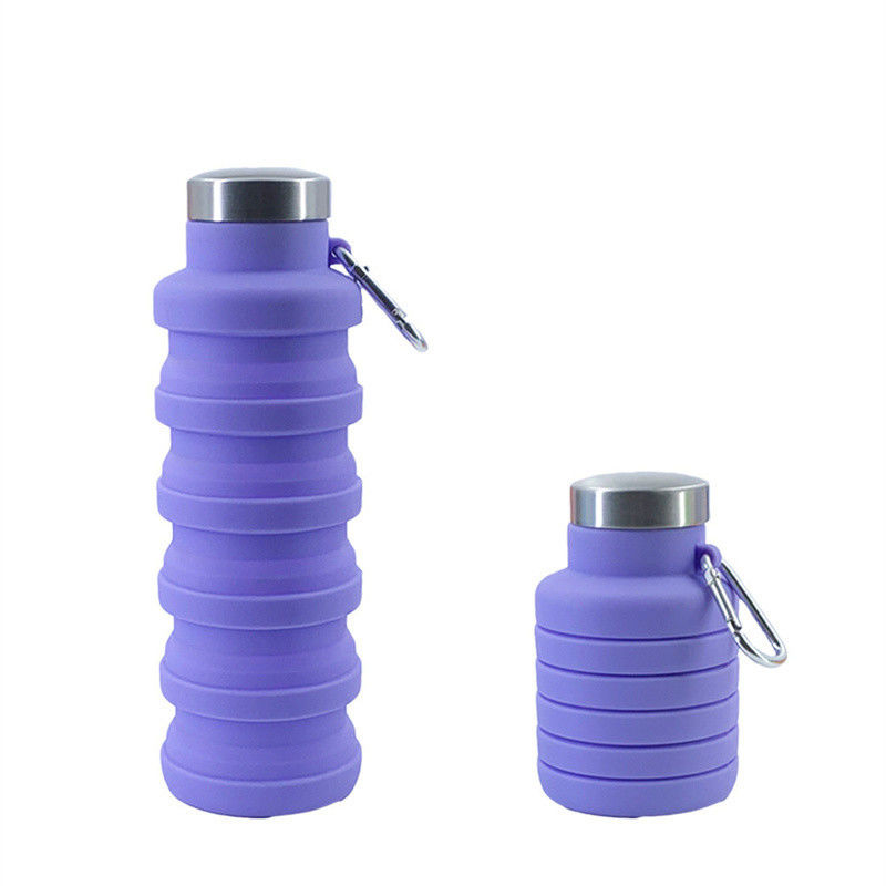 Diseño retráctil Botella de agua deportiva de silicona de gran capacidad para actividades al aire libre