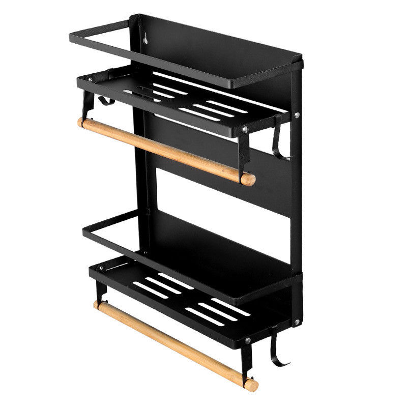 Organizador de refrigerador magnético de 4 niveles para porta toallas de papel de cocina 5 ganchos y capacidad de 2,6 kg