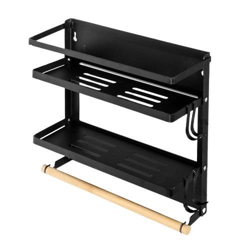 Organizador de cocina de imán Porta toallas de papel Estante de metal Estante de almacenamiento de especias Estante frigorífico