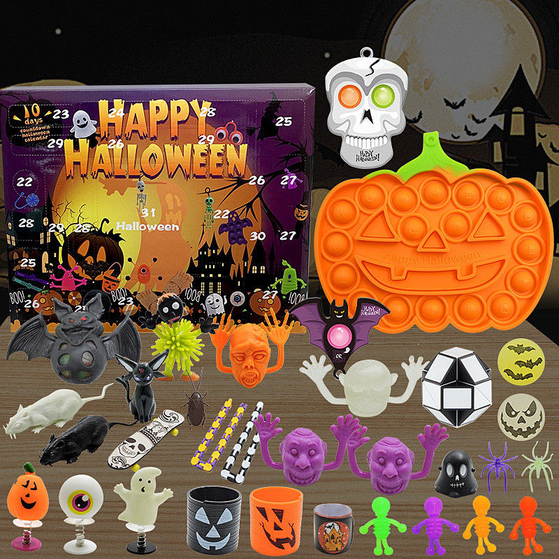 Cartoon Fidget Squishy Toy 18pcs 24pcs Caja ciega juguetes de Halloween Juguetes para niños