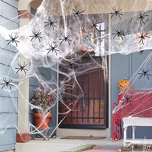 Poliéster Tejido de araña hilo de algodón Decoración de casa embrujada para aderezos de fiesta de Halloween