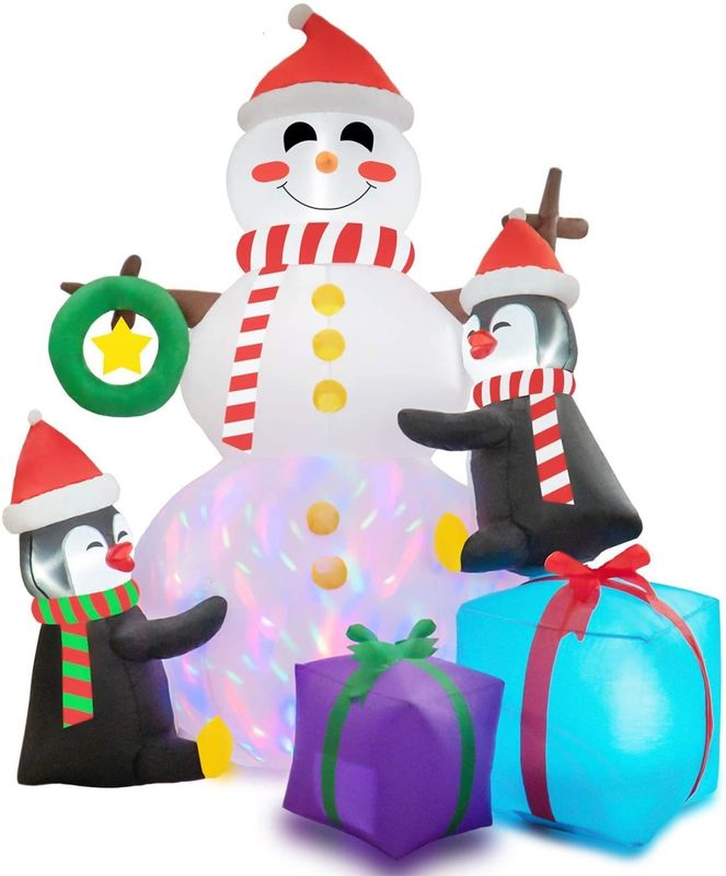 Fiesta y decoración de Navidad Luces LED Papá Noel inflable con logotipo personalizado