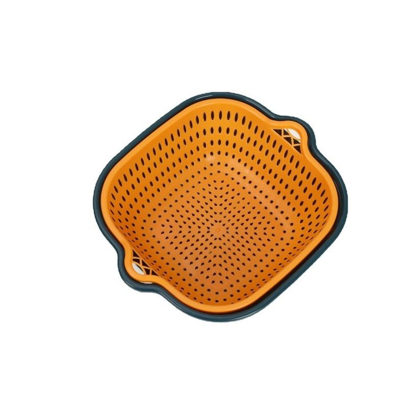 Almacenamiento de verduras hogar 6pcs de doble capa de plástico multi-agua de drenaje de la cesta de drenaje limpio