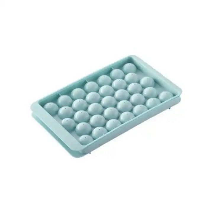 33 Cavidad círculo redondo bola de hielo cubo bandeja esfera de plástico de hielo molde con tapa