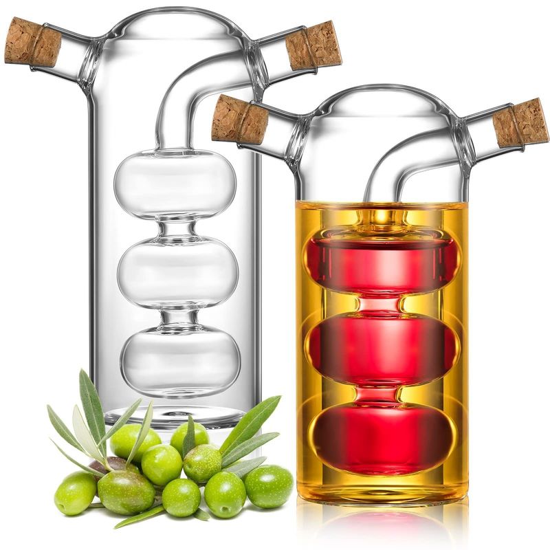 Contenedor de cocina de vidrio transparente para separar la tetera y la botella de cruet